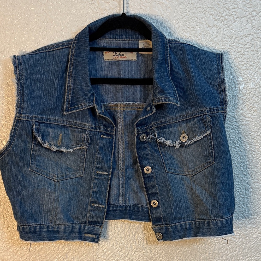 Denim Blue Sleeveless Jacket